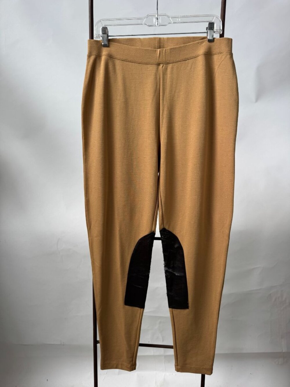 Soft Surroundings Womens Tan Pants With Faux Leather Knee Patches Blemish